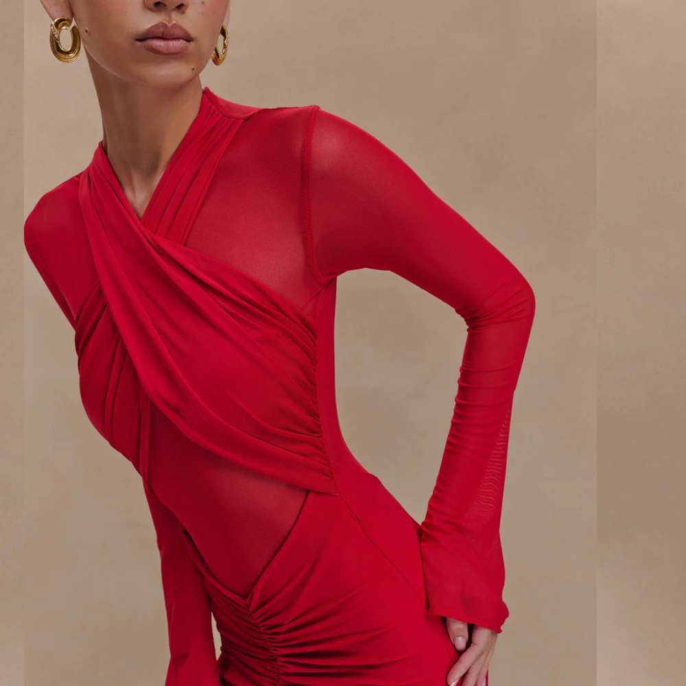 Meshki long sleeve mesh dress